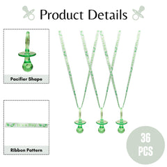 Lassos Boutique green pacifier necklace close-up showing smooth acrylic surface