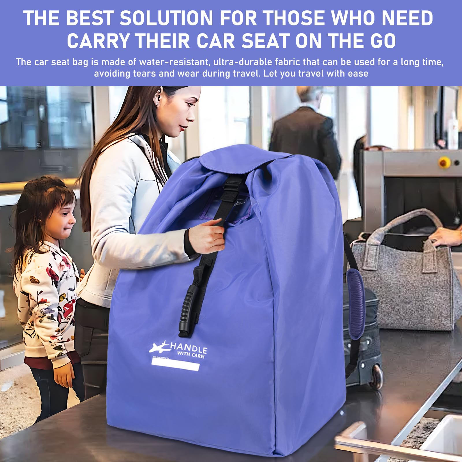 LASUK car seat bag accommodates booster seats for on-the-go families.