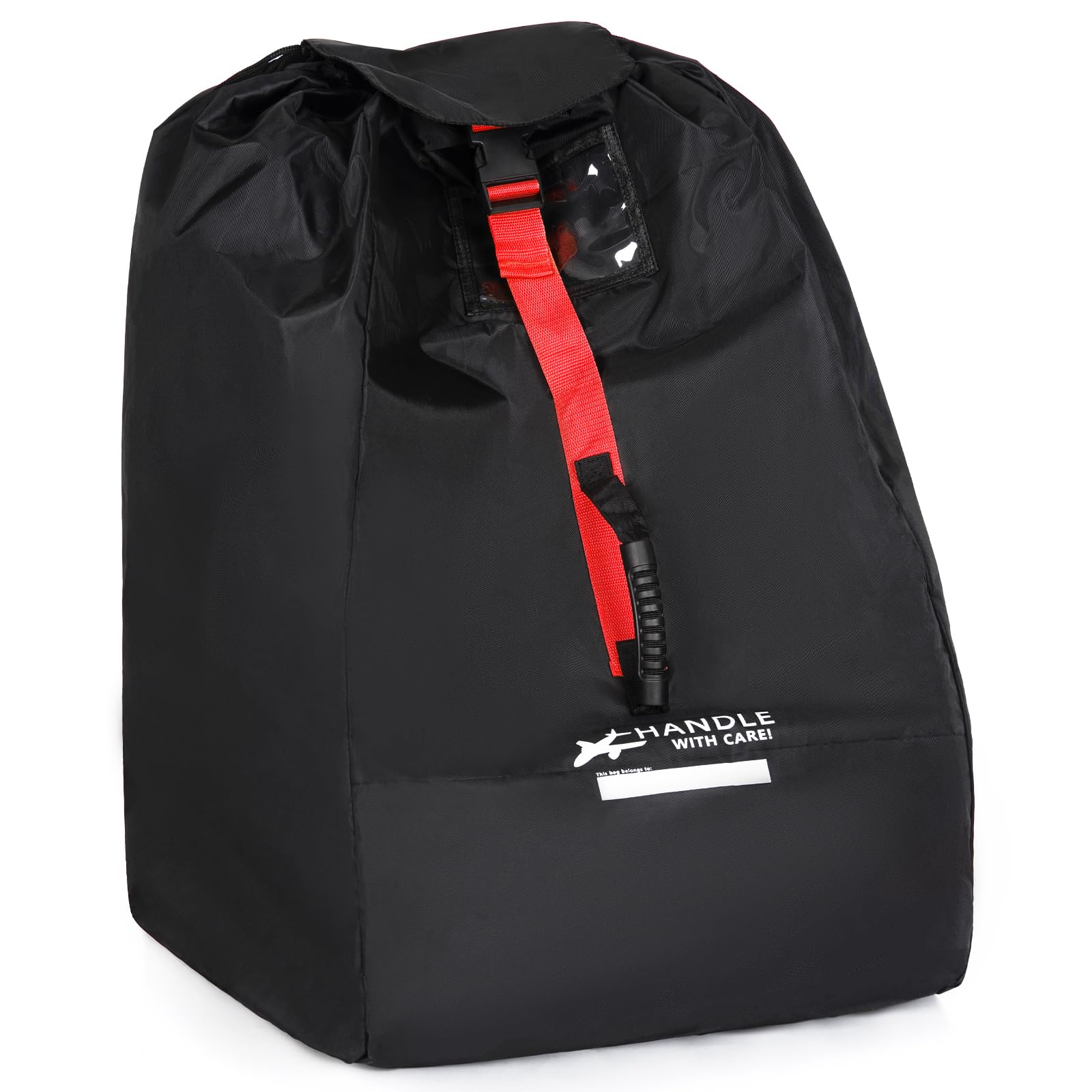 LASUK car seat travel bag folded for compact storage in a bag.