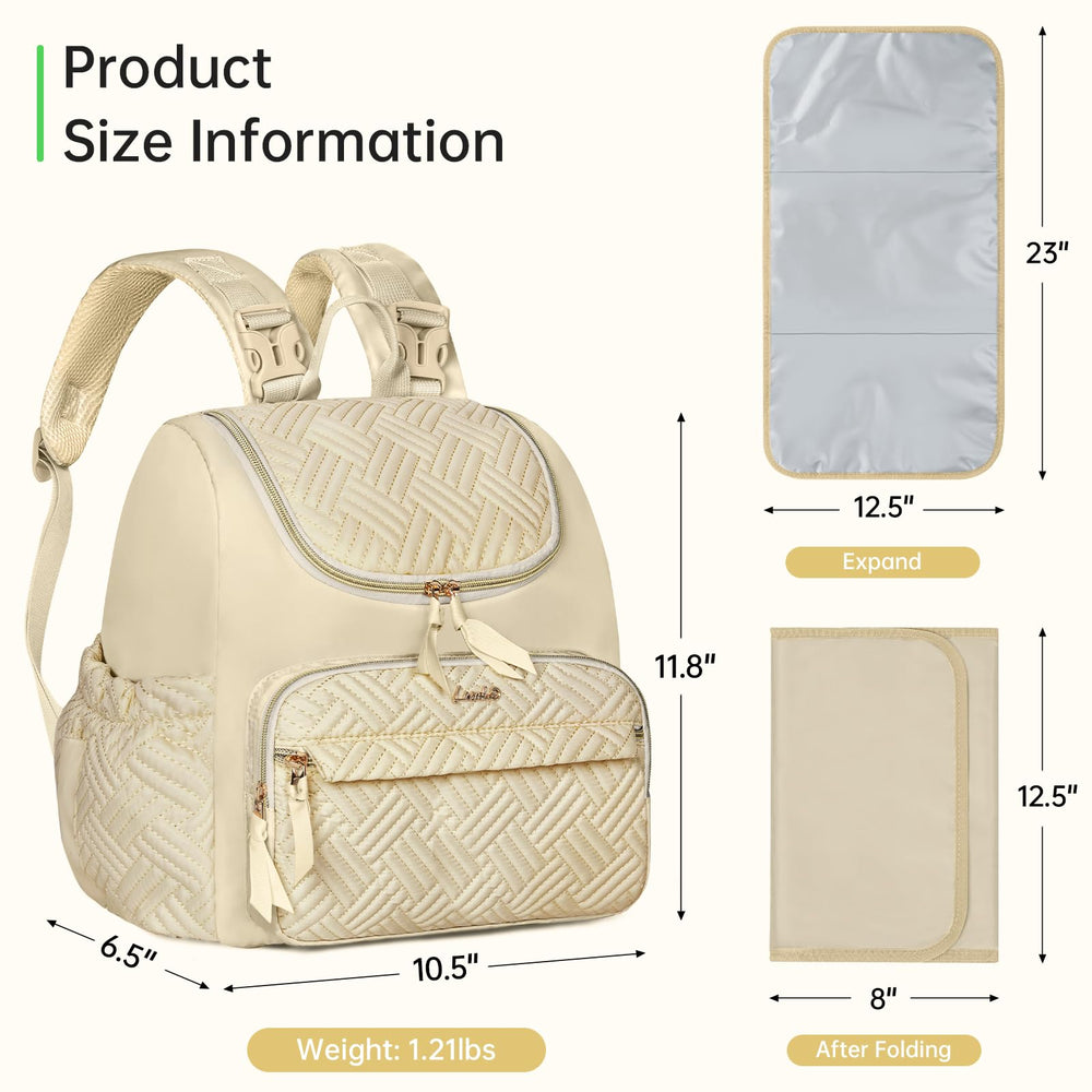 LASUK light beige quilted bag with durable straps for busy days.