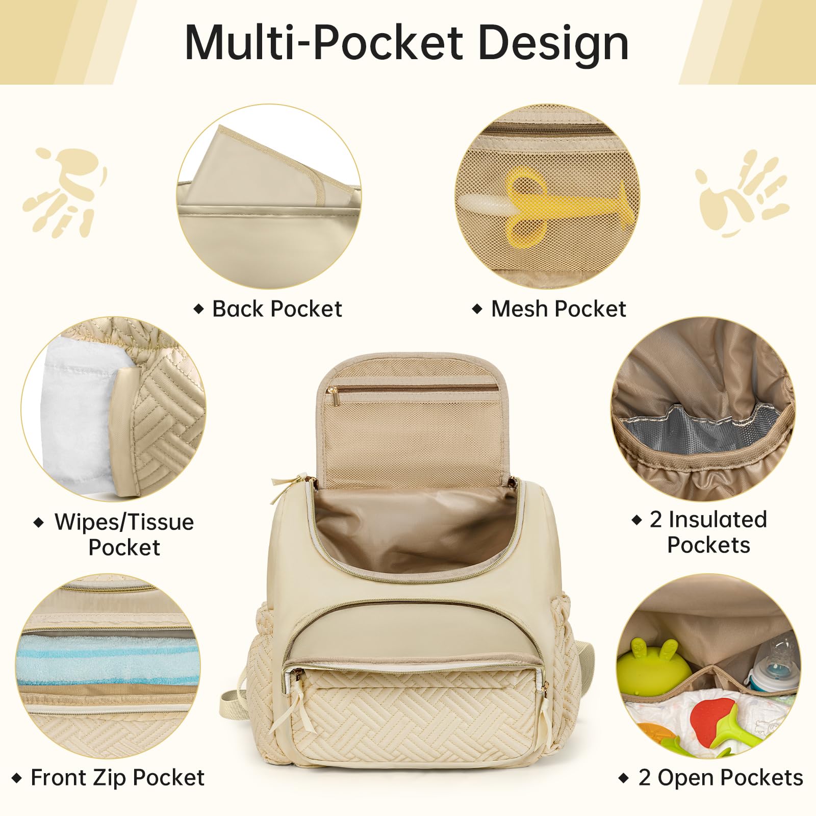 LASUK mini maternity-style bag with premium zippers.