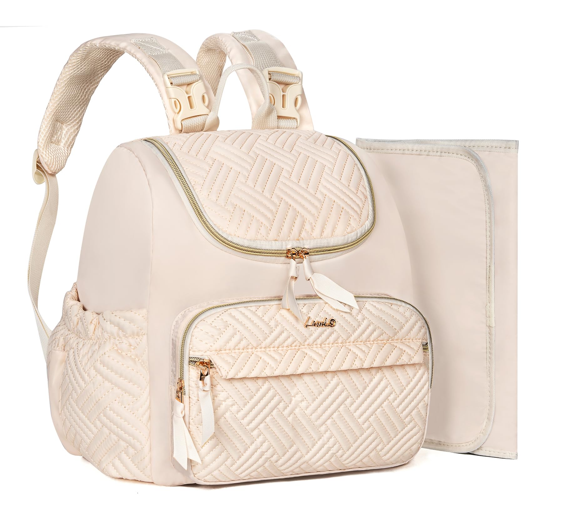 LASUK quilted diaper bag compact backpack for everyday outings.