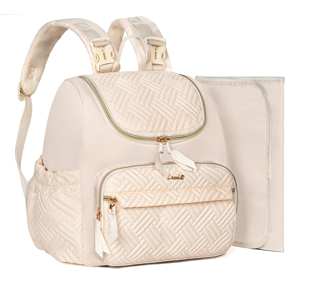 LASUK quilted diaper bag compact backpack for everyday outings.