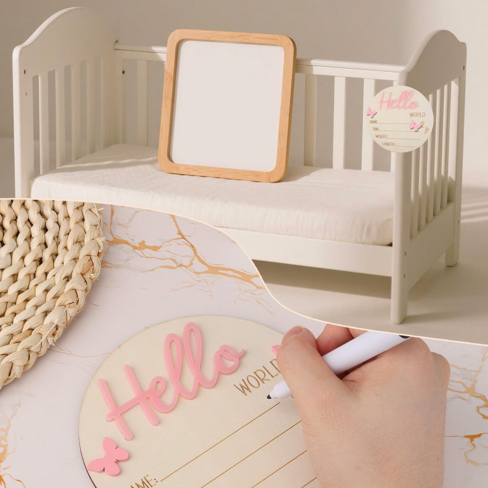 Lasuroa baby welcome gift sign ideal for newborn keepsake.