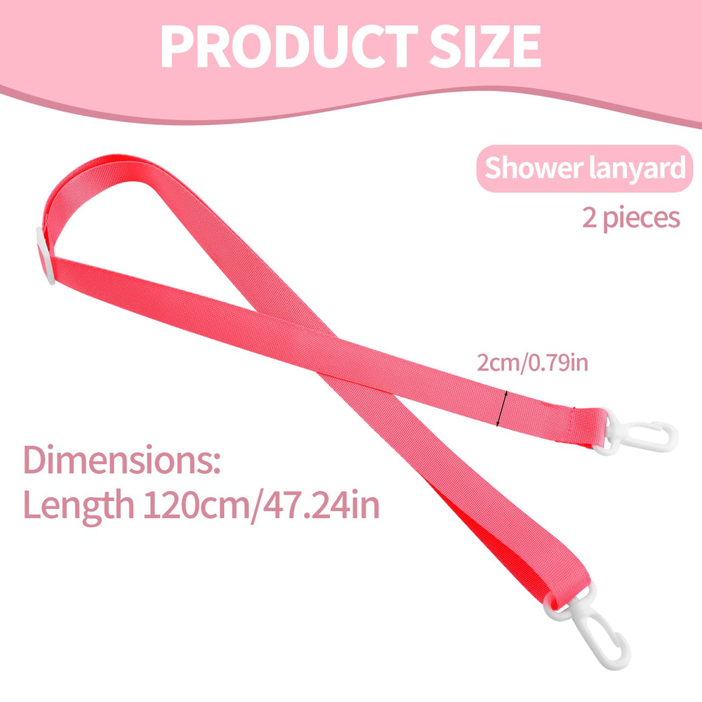 Lasuroa drain lanyard with adjustable buckle in rose red for customizable length