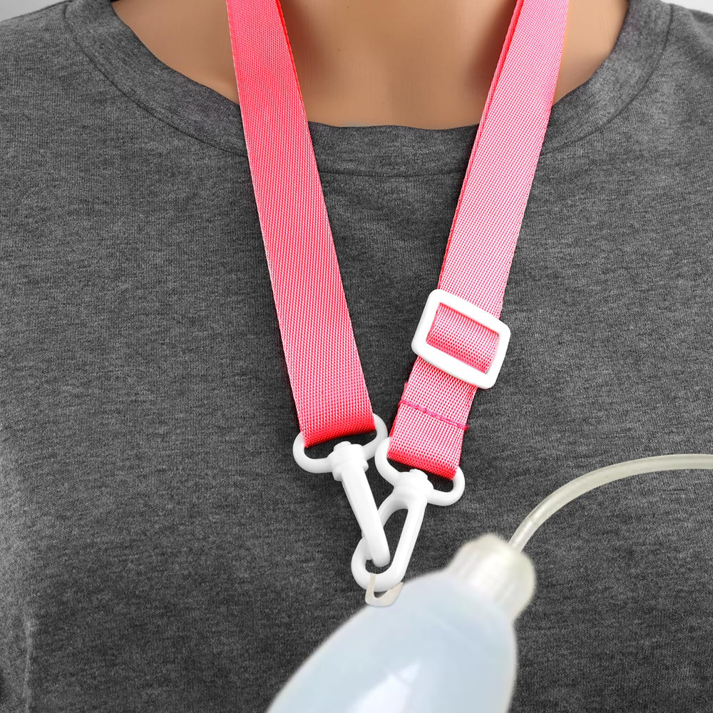 Durable, soft-skin Lasuroa drain lanyard in rose red