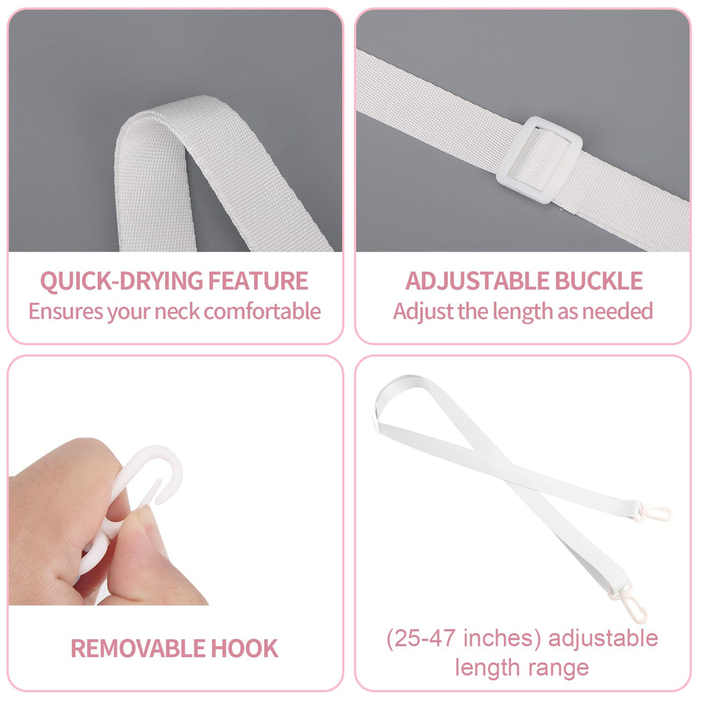 Lasuroa shower strap holds a drain bag securely during bathing.