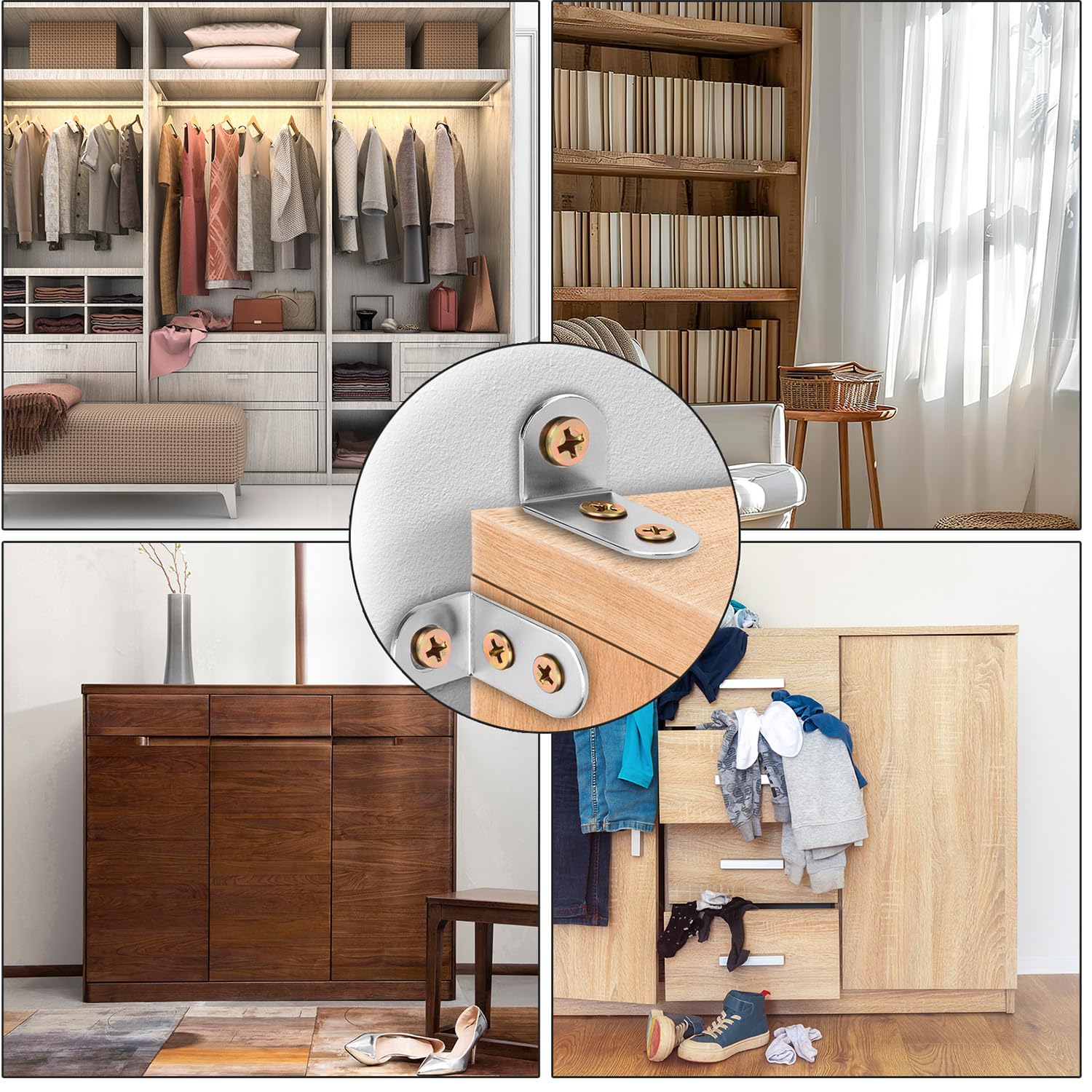 Lasuroa included screws and expansion tubes for versatile wall material compatibility.
