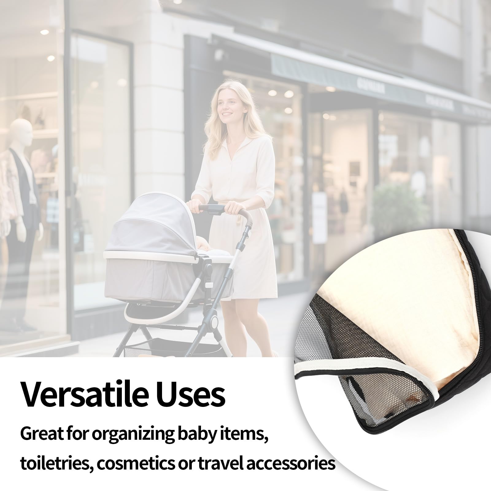 Lasuroa two-pack keeps baby items organized in your bag.