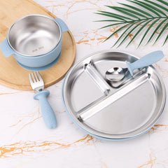 lasuroa stainless steel baby plate demonstrates durability for everyday meals.