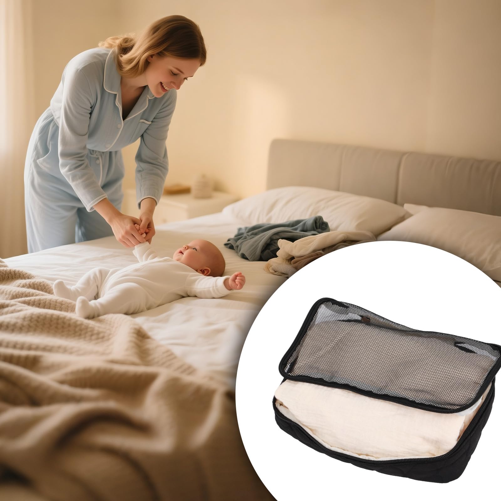 Lasuroa travel two-piece set simplifies packing for trips.