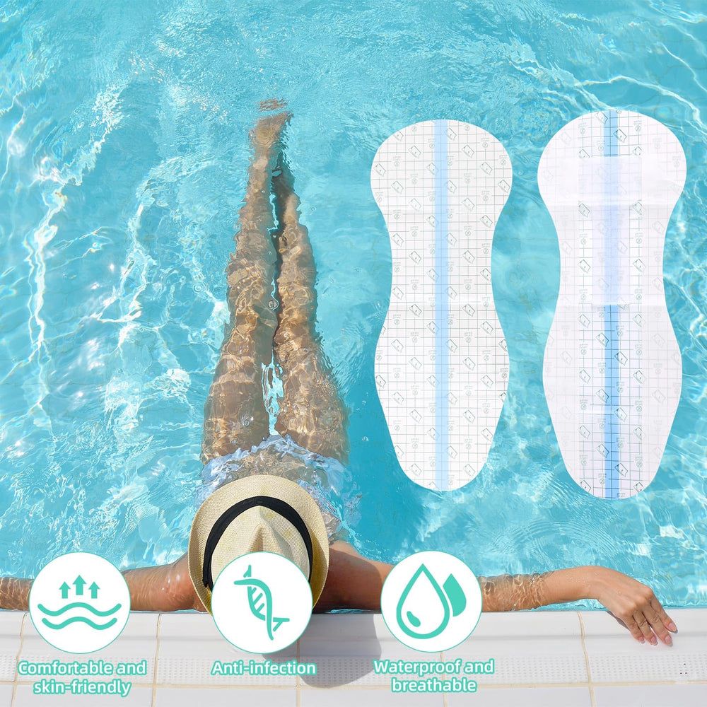 Lasuroa blue waterproof swimming pad with ergonomic contour.