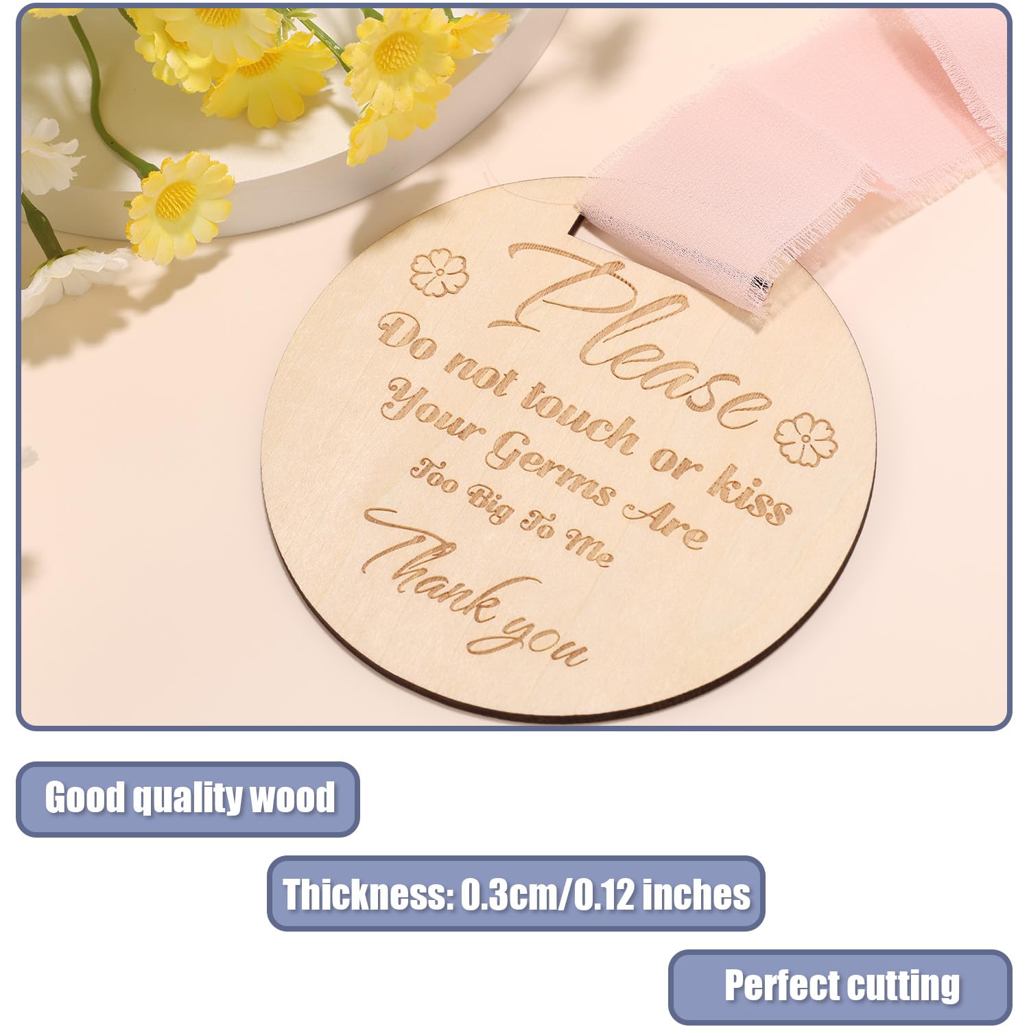 Lasuroa wooden sign 10x10 cm with clear engraving