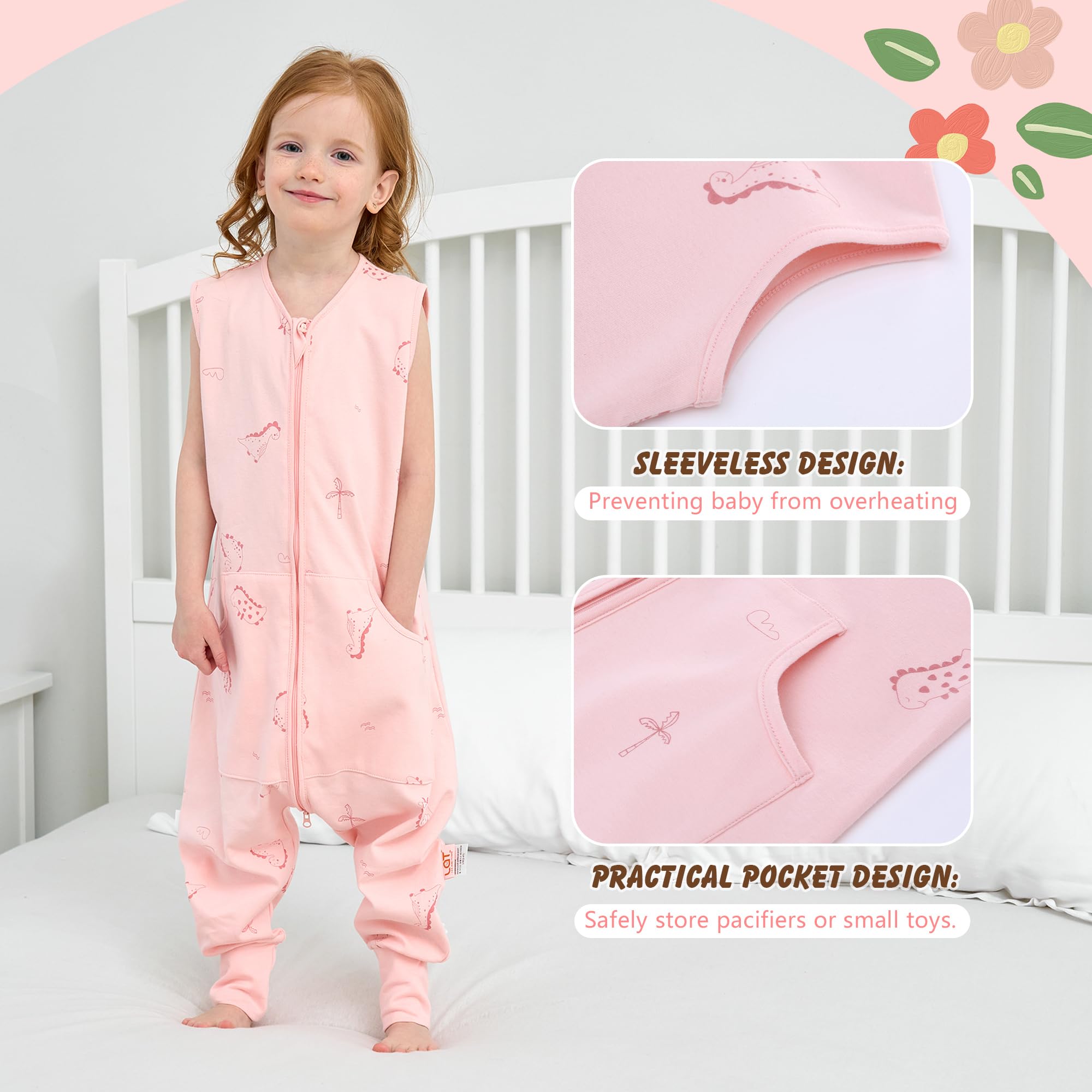 LAT Baby Sleep Sack in 100% cotton feels soft and breathable for daily comfort.
