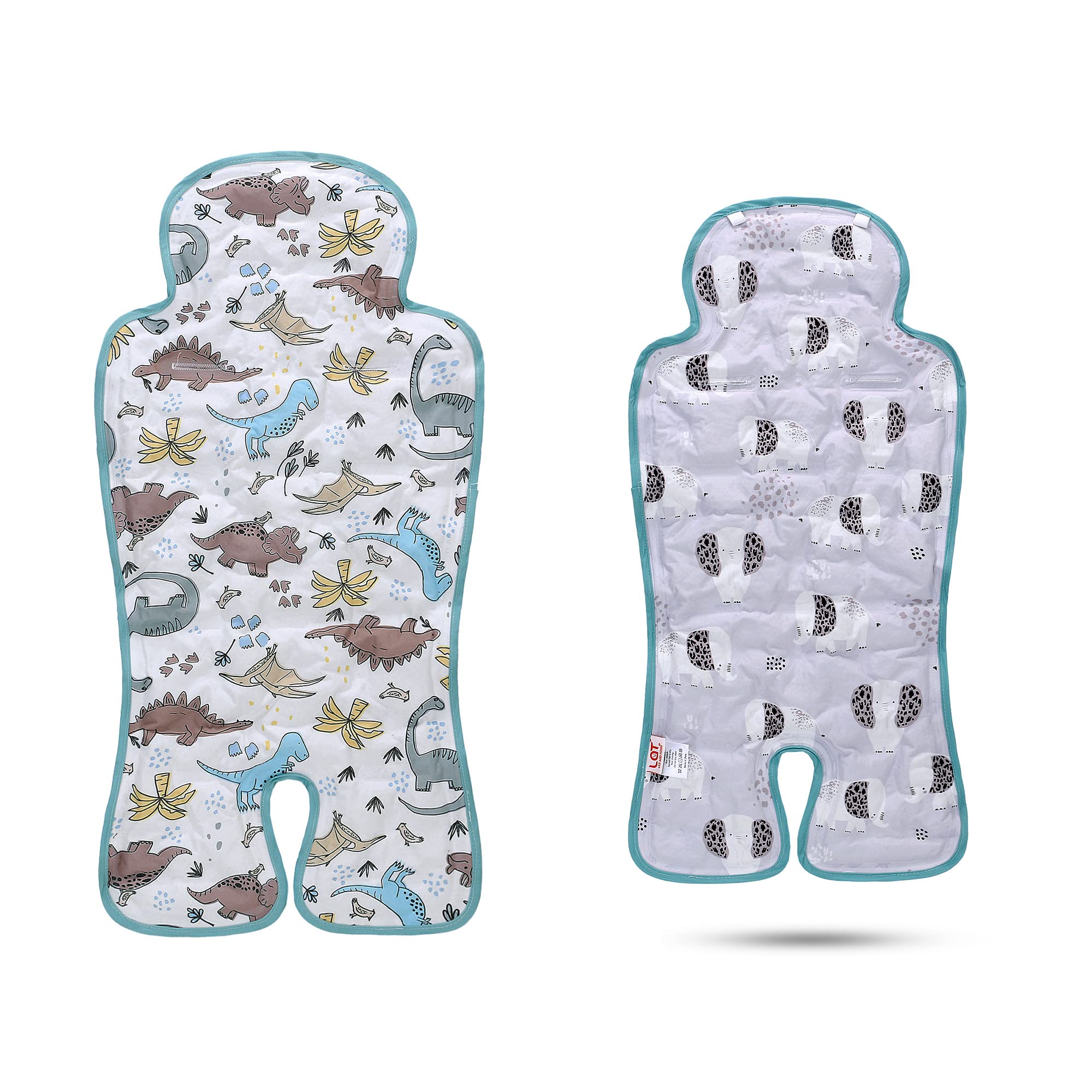 LAT LEE AND TOWN gel car seat cooler pad with dinosaur front pattern for comfy stroller rides