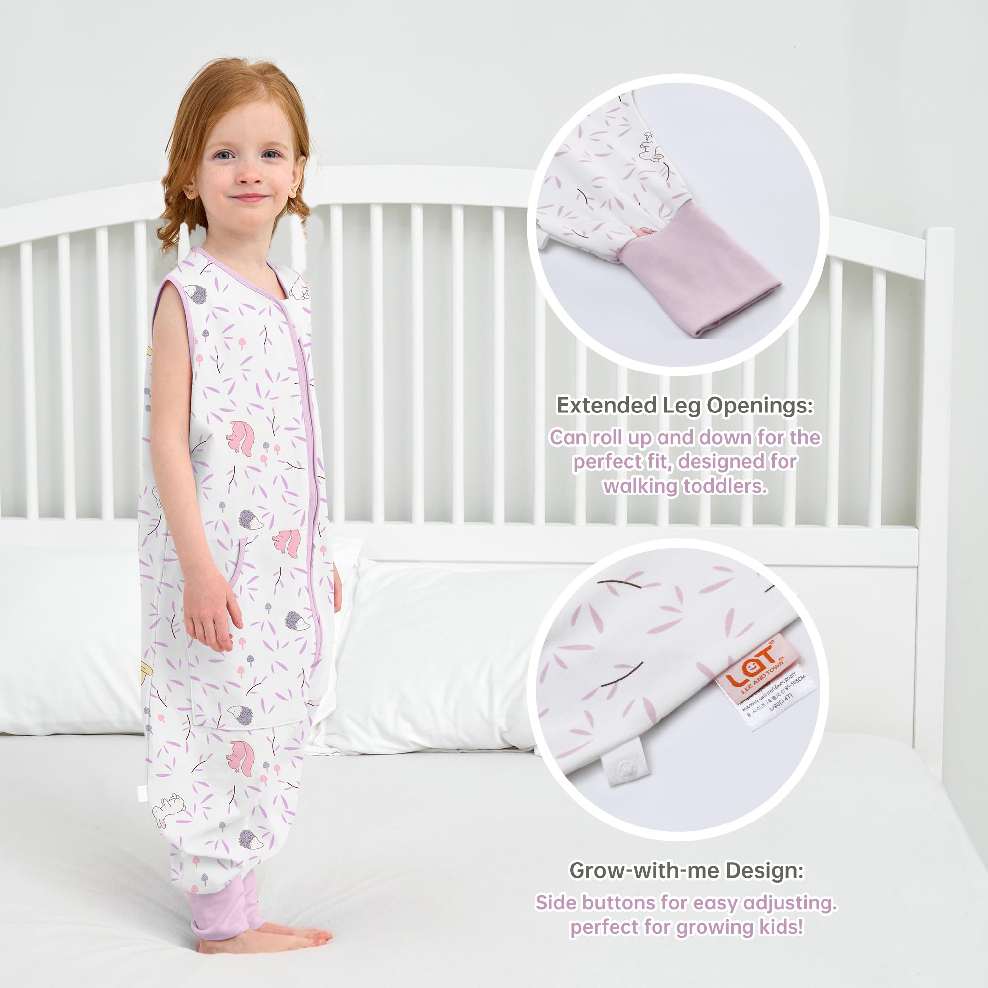 LAT LEE AND TOWN LAT 2Pack Sleep Sack features pockets and cute prints for everyday use.
