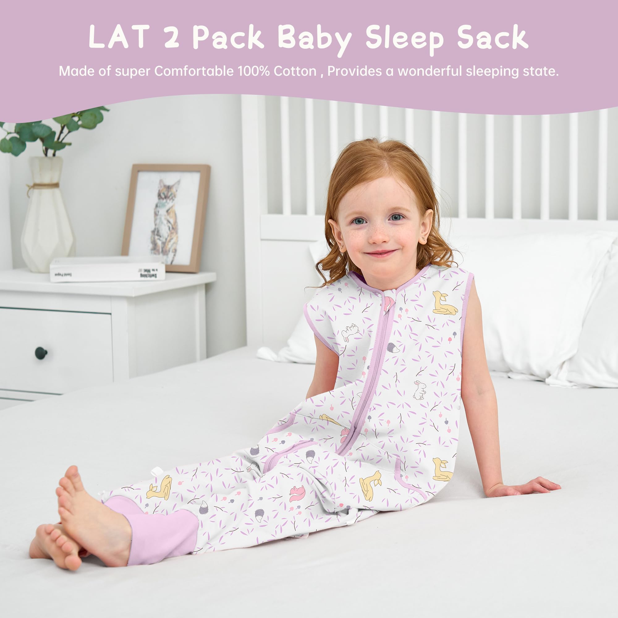 LAT LEE AND TOWN LAT 2Pack Sleep Sack with feet enables easy movement for active toddlers.