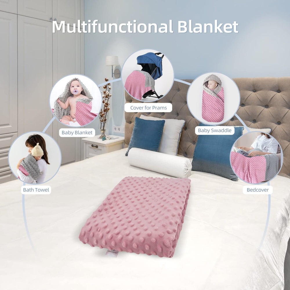LAT LEE AND TOWN Minky Dot Blanket designed for easy care and machine washing