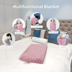 LAT LEE AND TOWN Minky Dot Blanket designed for easy care and machine washing