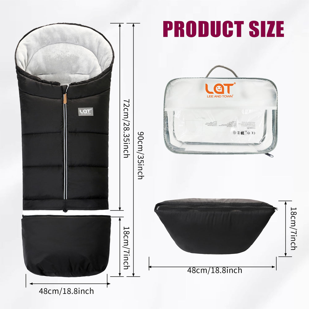 LAT LEE AND TOWN bunting bag extended length demonstrates extra coverage on cold days