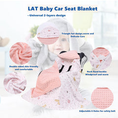 LAT LEE AND TOWN swaddle blanket 35x35 doubles as a carriage cover.