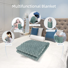 LAT LEE AND TOWN minky dot blanket in a baby carrier with breathable fabric.