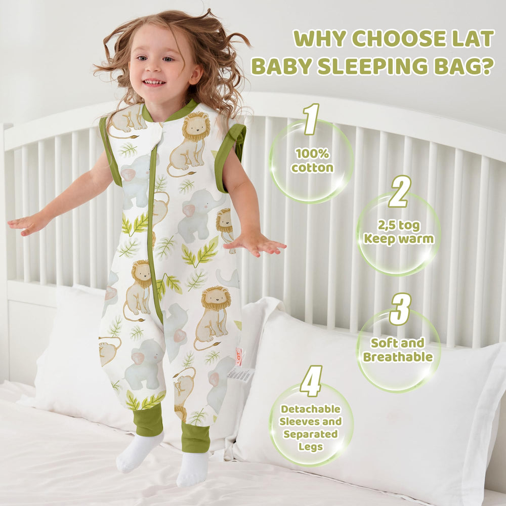 LAT LEE AND TOWN sleep bag with 3-way zipper for easy diaper changes