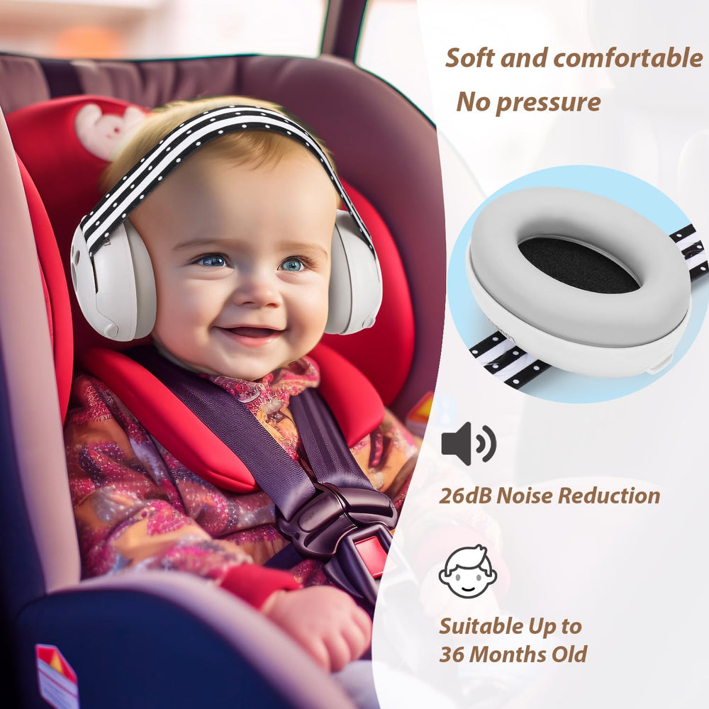 Laudexua soft foam pads cushion little ears during travel and play.