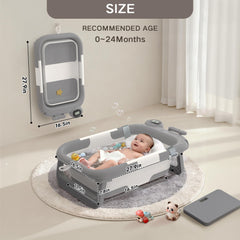 LAUJIA baby bath with soft cushion support provides gentle comfort