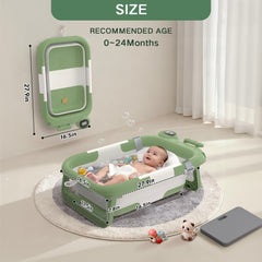LAUJIA baby bath with soft cushion providing gentle support during baths.