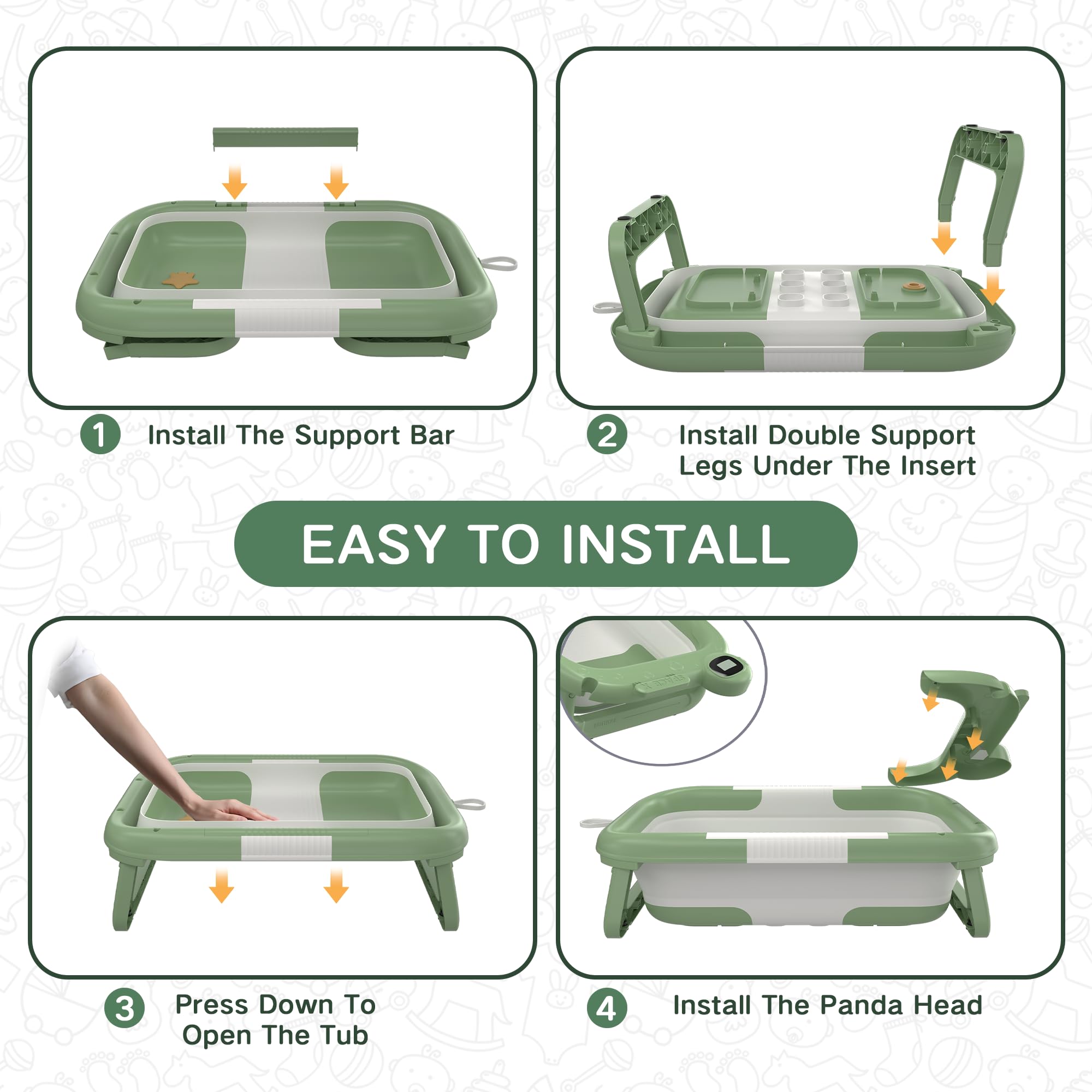 LAUJIA easy-clean surface simplifies post-bath maintenance.