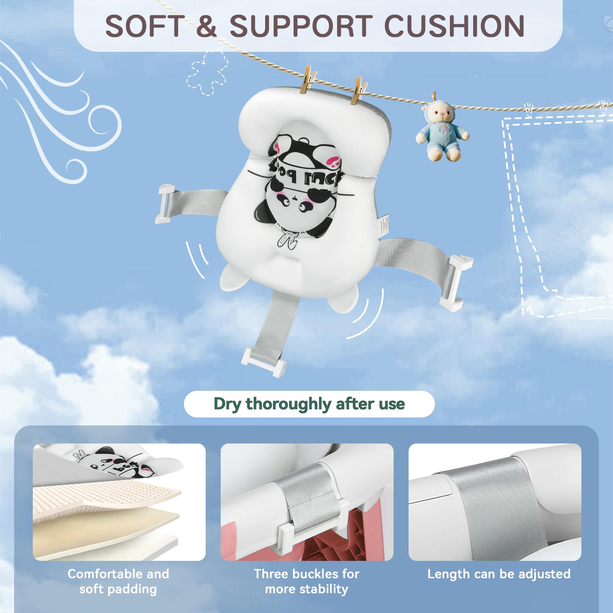 LAUJIA travel-ready tub for newborn to toddler use.