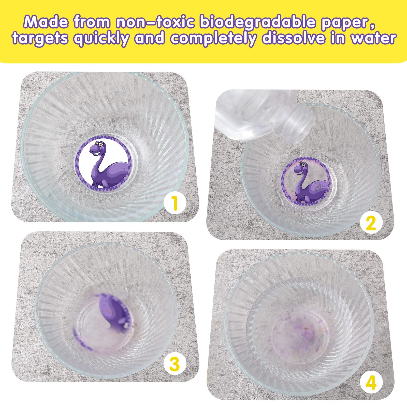 Laumoi dinosaur toilet targets in-toilet view highlights aiming practice during use