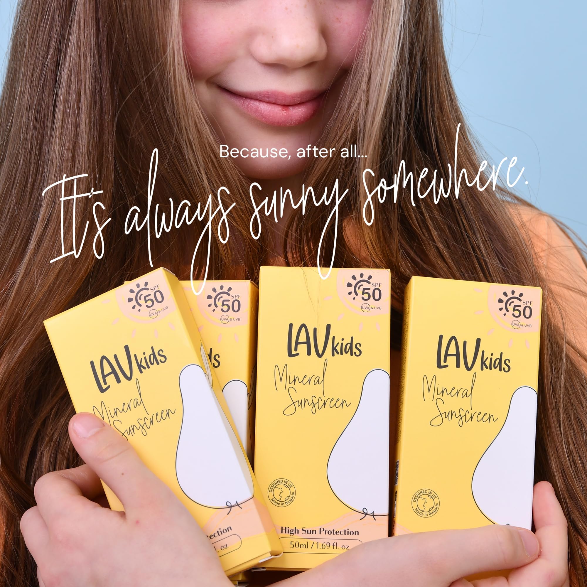 Child’s skin after application showing moisturized feel with LAV KIDS sunscreen