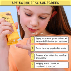 Close-up of zinc oxide texture in LAV KIDS sunscreen for UV protection