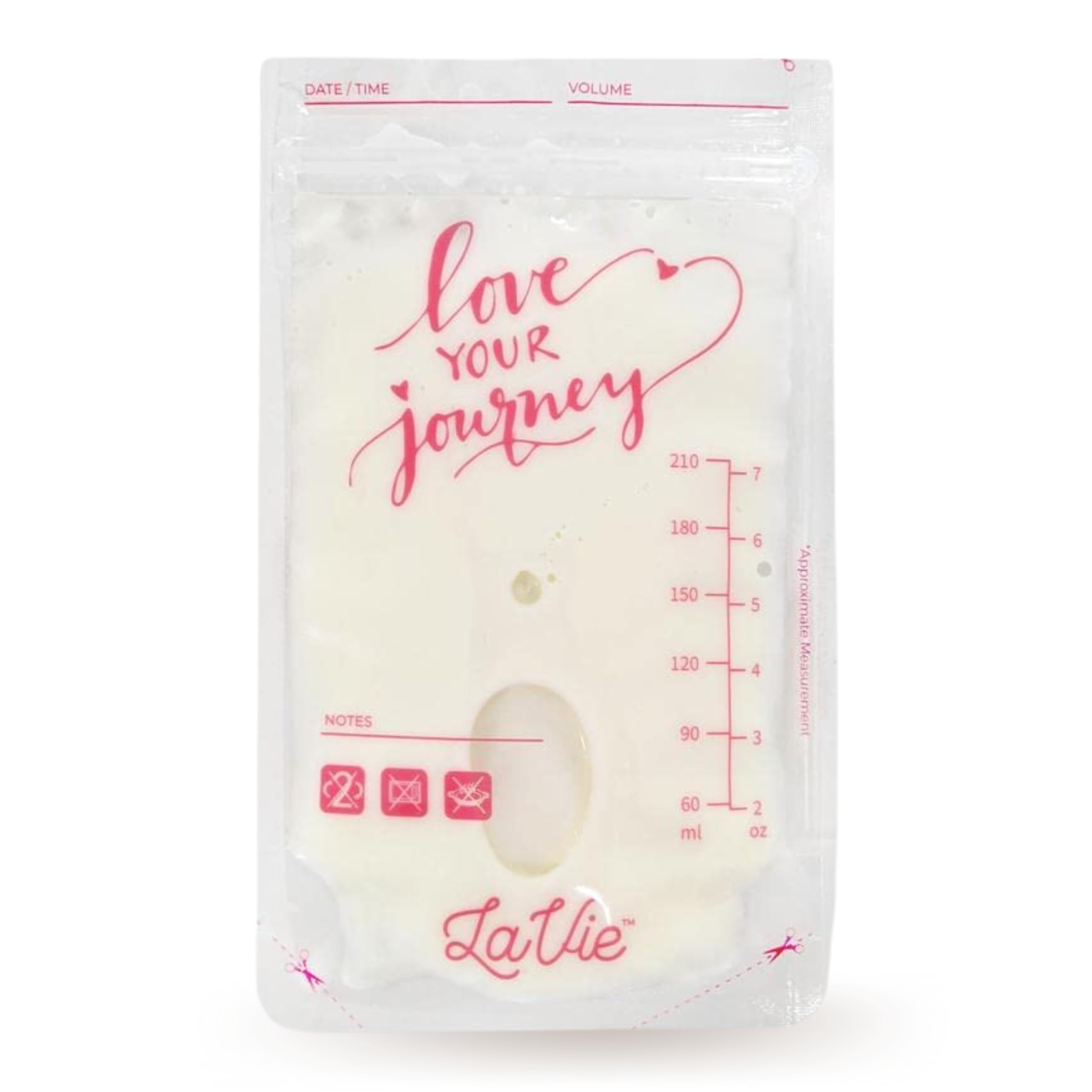 LaVie breast milk storage bags box front for easy organization on the counter.
