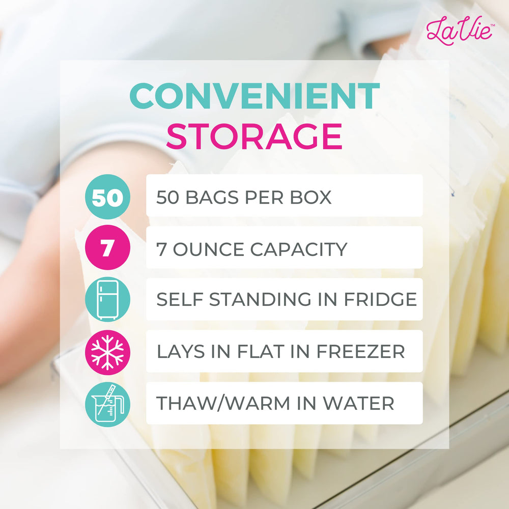 LaVie date labels help track freshness and feeding schedules efficiently.