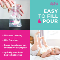 LaVie flat-fold design bags maximize freezer space and neat stacking.