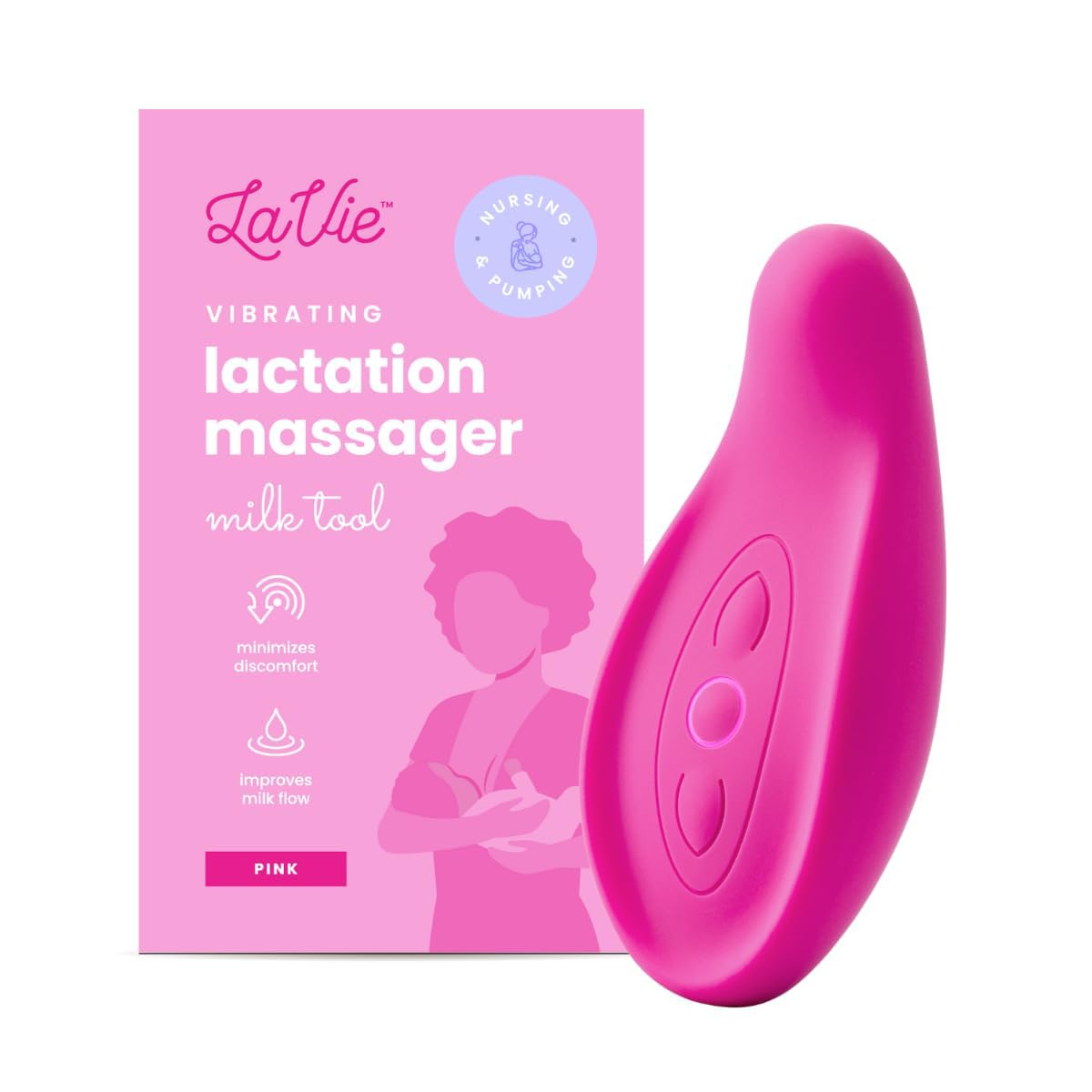 LaVie Lactation Massager close-up grip easing engorgement with gentle stimulation