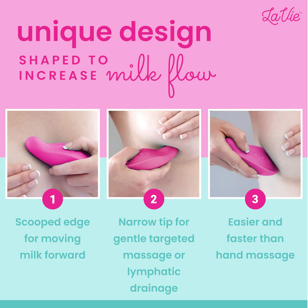 LaVie Lactation Massager design supports multiple breastfeeding needs