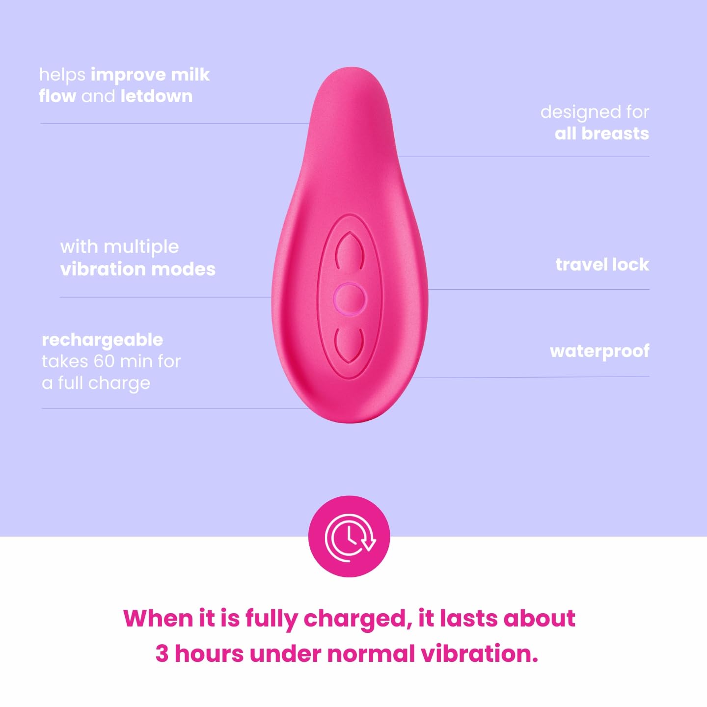 LaVie Lactation Massager five vibration modes for personalized comfort