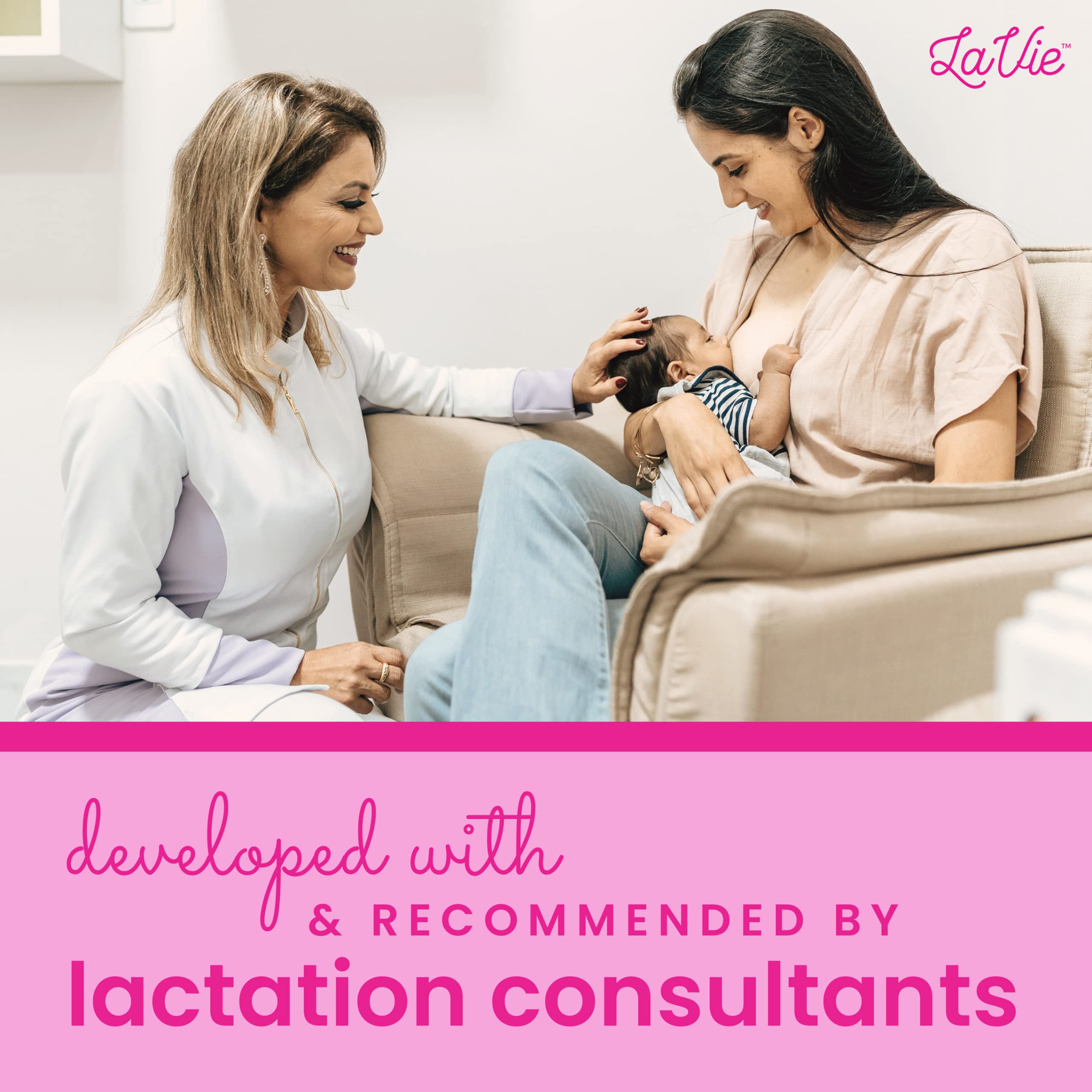 LaVie Lactation Massager narrow tip applying deeper pressure to a hardened area