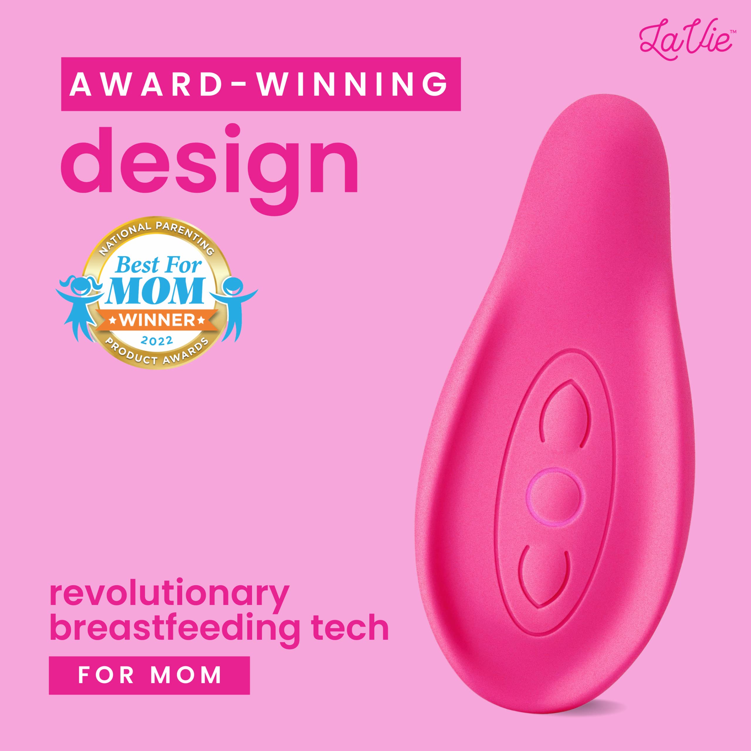 LaVie Lactation Massager wide side in use on breast for letdown support