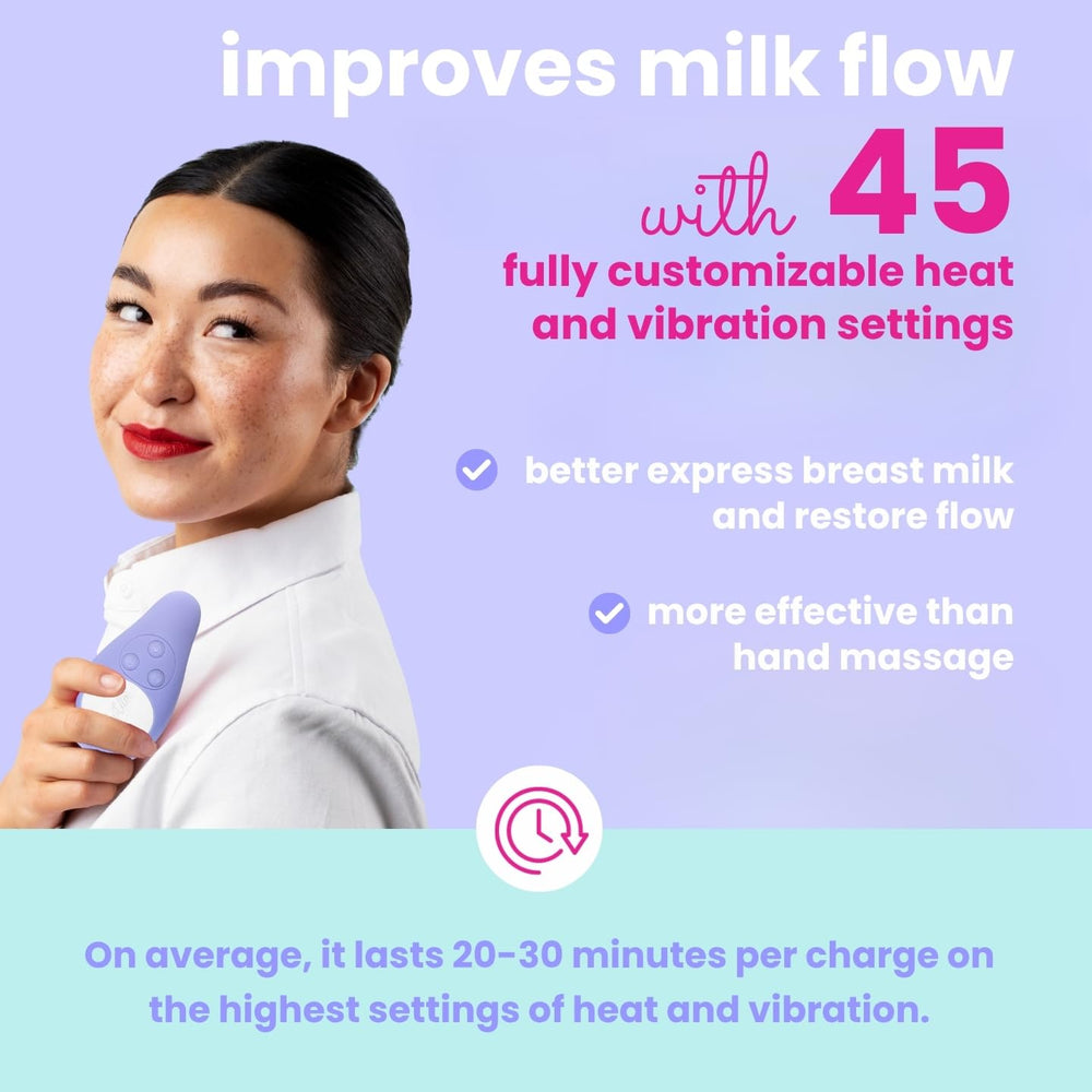 LaVie warming lactation massager vibration modes aid gentle milk expression