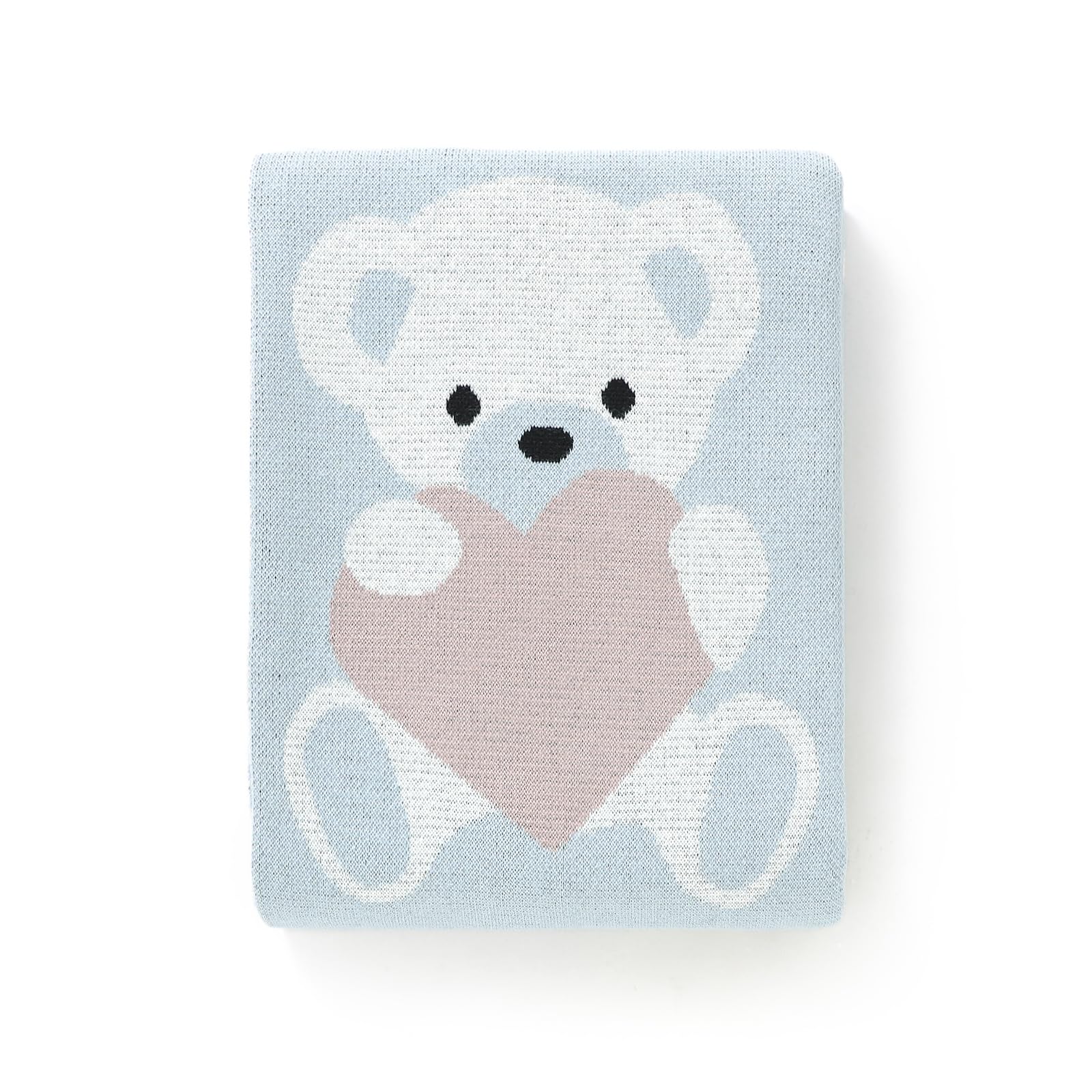 LAWKUL Babby Blanket with bear-heart design for cozy snuggles and nursery decor.