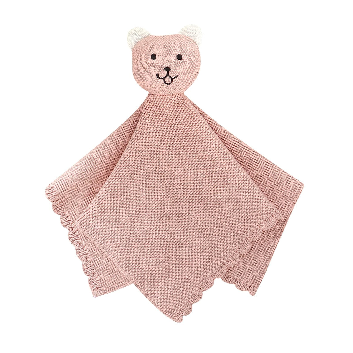 LAWKUL Bear Lovey blanket close-up showing ultra-soft cotton texture for cozy newborn skin.
