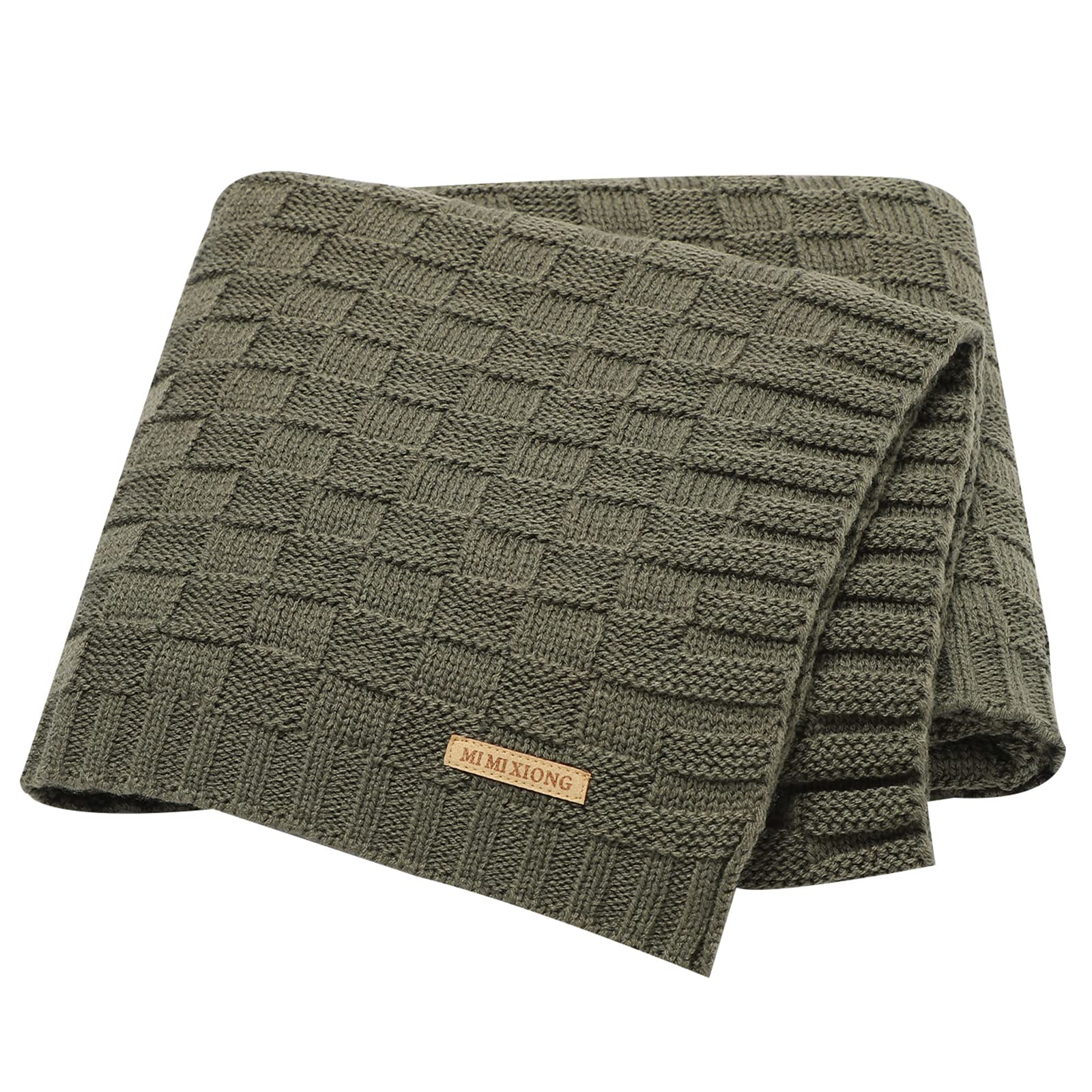 LAWKUL Cable Babe blanket in dark green, 40x30, for cozy warmth