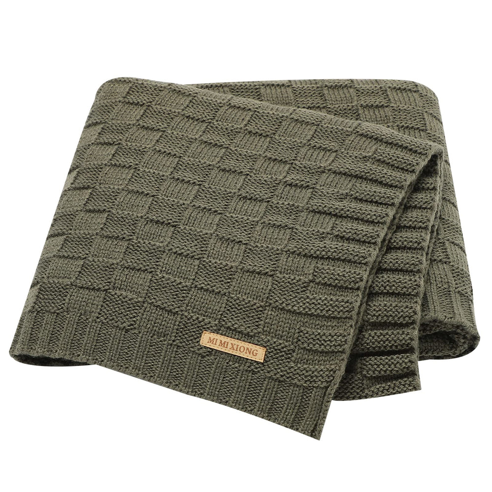 LAWKUL Cable Babe blanket in dark green, 40x30, for cozy warmth