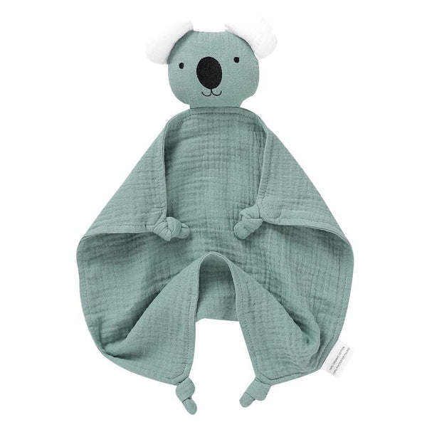 LAWKUL koala green baby lovey provides soothing cuddles for nap time and travel.