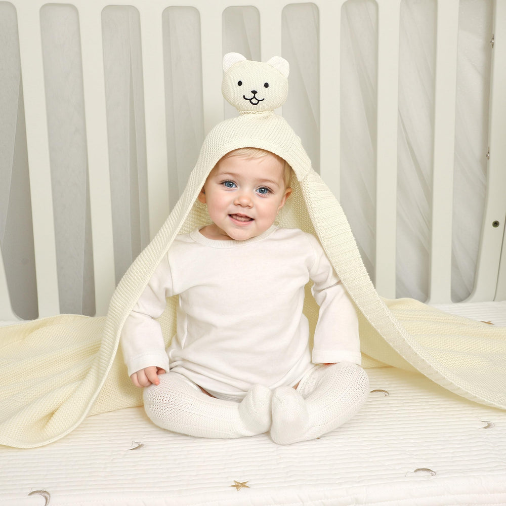 LAWKUL Bear Lovey blanket in packaging, ideal for gifting and easy storage.